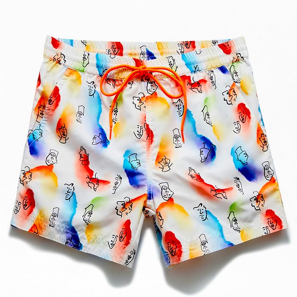 South Beach Abstract Shape 15" Swim Trunks